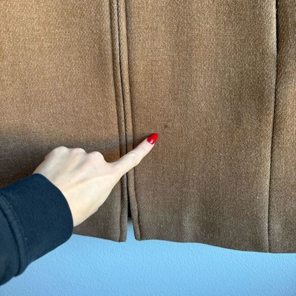 J. Crew Italian Wool Blend Brown Full Zip High Neck Pea Coat Jacket Size 2 - Picture 2 of 11